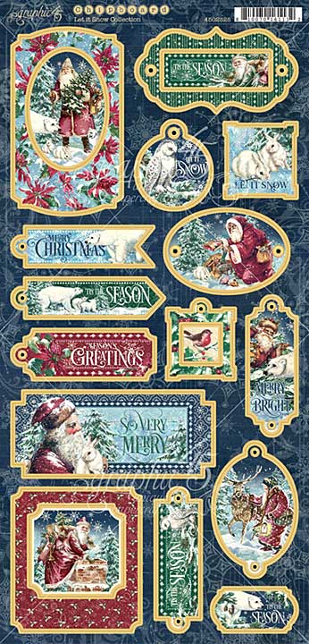 Graphic 45 Let It Snow - 6x12 Chipboard Die-Cuts Sheet [s]