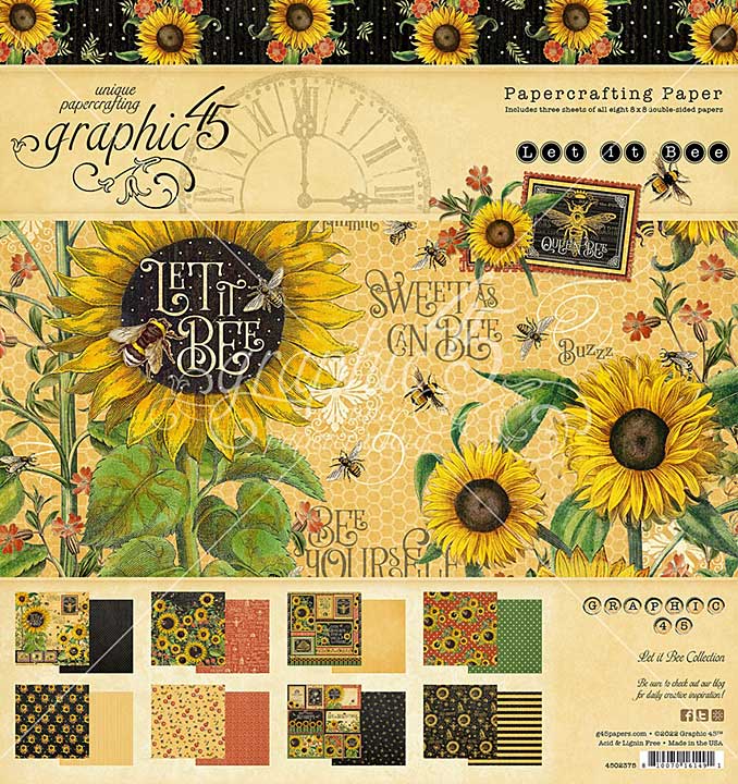 SO: Graphic 45 Let It Bee - Double-Sided Paper Pad 8x8 24pk