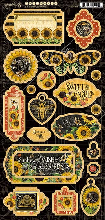 SO: Graphic 45 Let It Bee - Chipboard Die-Cuts 6X12 Sheet