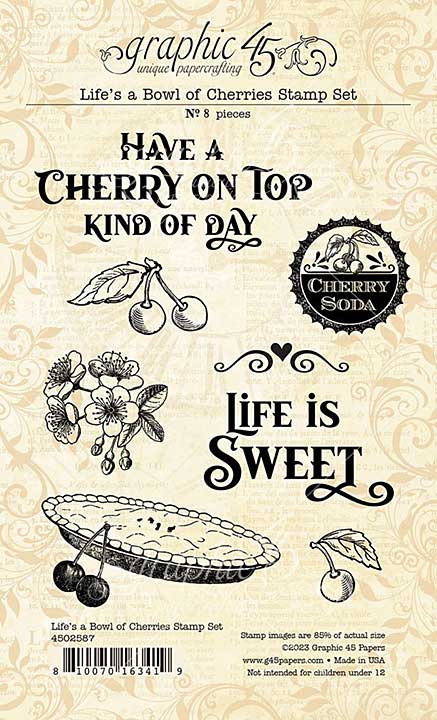 Graphic 45 Lifes A Bowl Of Cherries - Stamp Set [s]