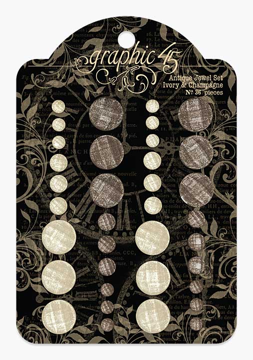 Graphic 45 Antique Jewel Set Ivory and Champagne (4502825)
