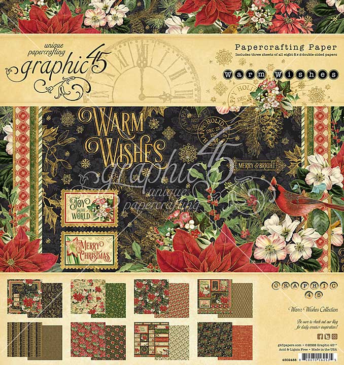 Graphic 45 Warm Wishes 8x8 Inch Paper Pack (4502488)