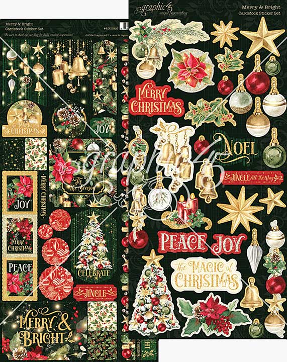 Graphic 45 Merry and Bright Sticker Set