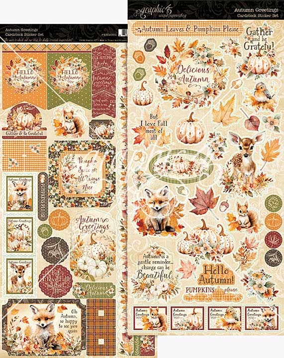 Graphic 45 Autumn Greetings Sticker Set