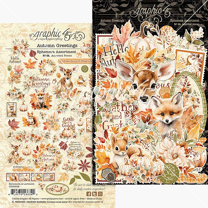 Graphic 45 Autumn Greetings Ephemera Assortment