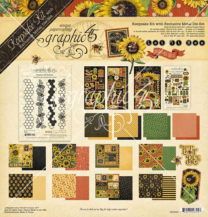 Graphic 45 Let it Bee Keepsake Kit with Exclusive Metal Die-Set