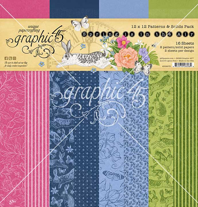 Graphic 45 Spring is in the Air 12x12 Inch Patterns and Solids Pack