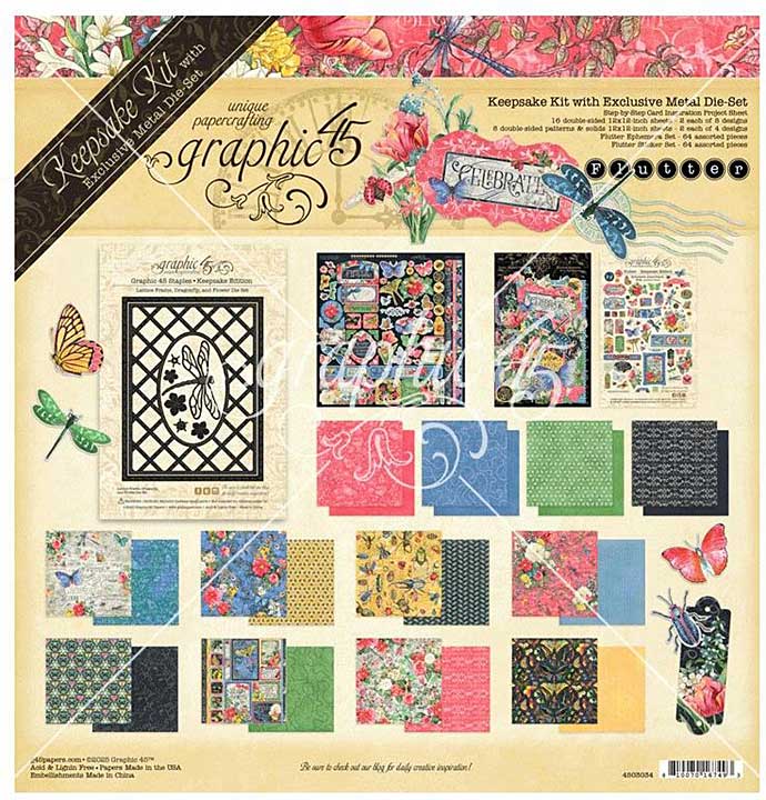 Graphic 45 Flutter Keepsake Kit with Exclusive Metal Die-Set