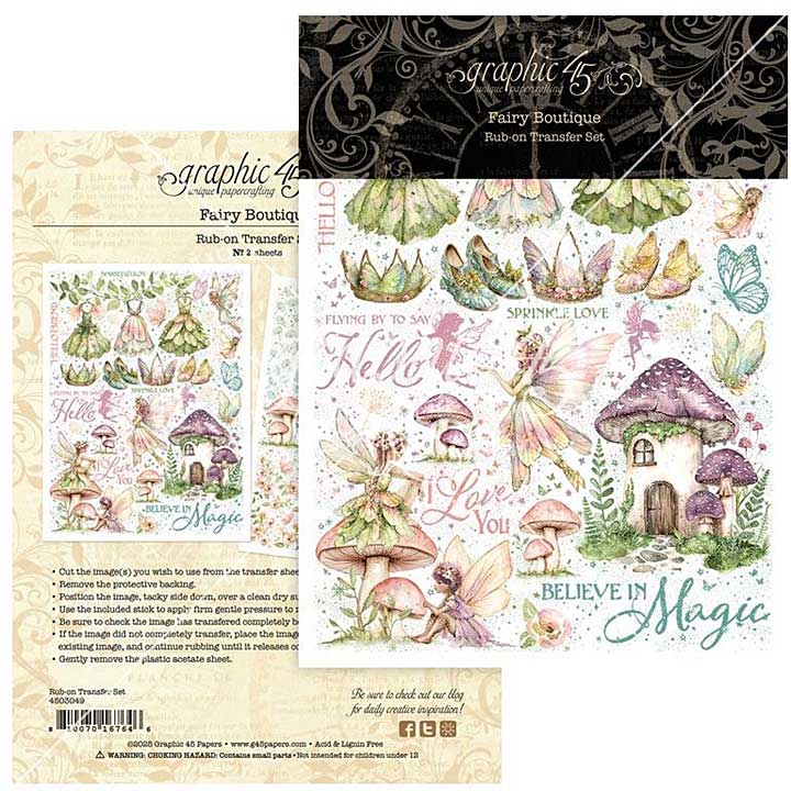 Graphic 45 Fairy Boutique Rub-On Transfers