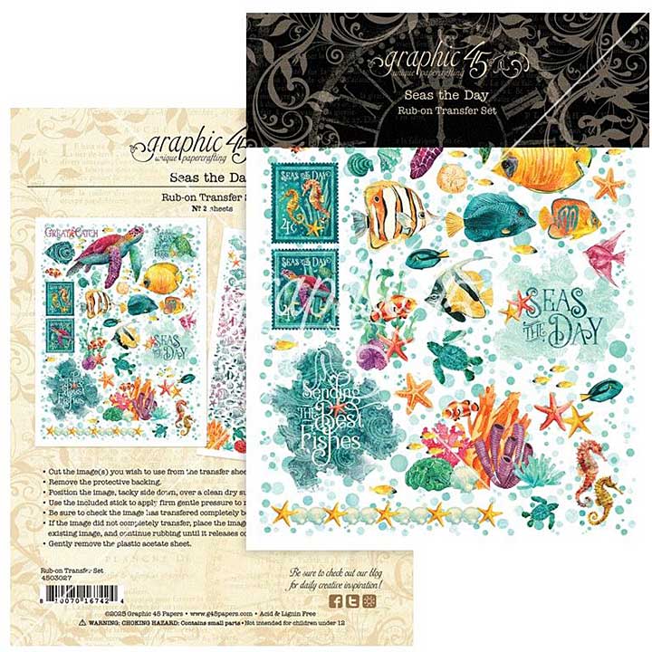 Graphic 45 Seas the Day Rub-On Transfers