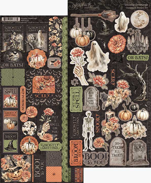 Graphic 45 Ghostly Greetings Sticker Set