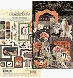 Graphic 45 Ghostly Greetings Chipboard Pieces, Tags and Frames