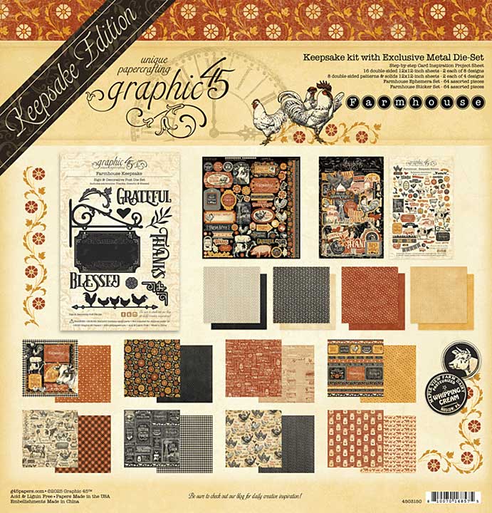 Graphic 45 Farmhouse Keepsake Kit with Exclusive Metal Die-Set
