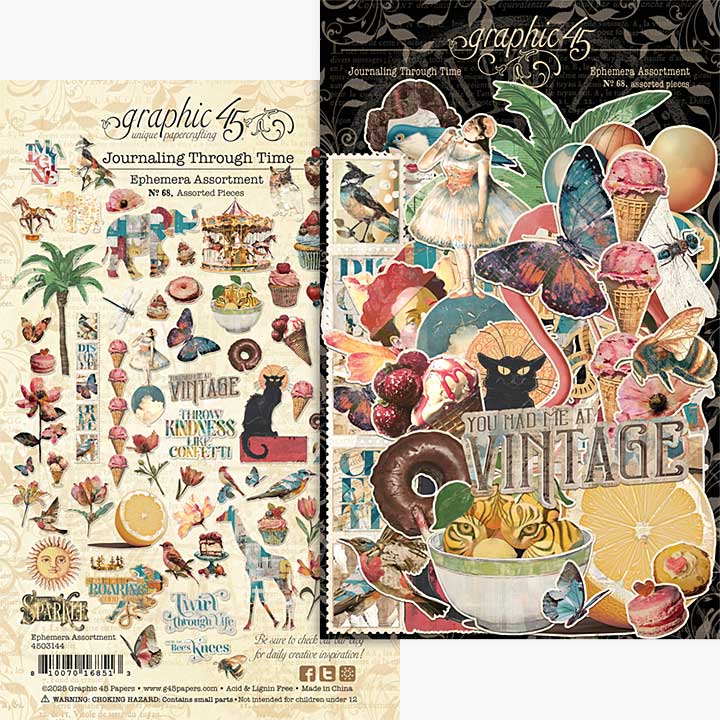 Graphic 45 Journaling Through Time Ephemera Set