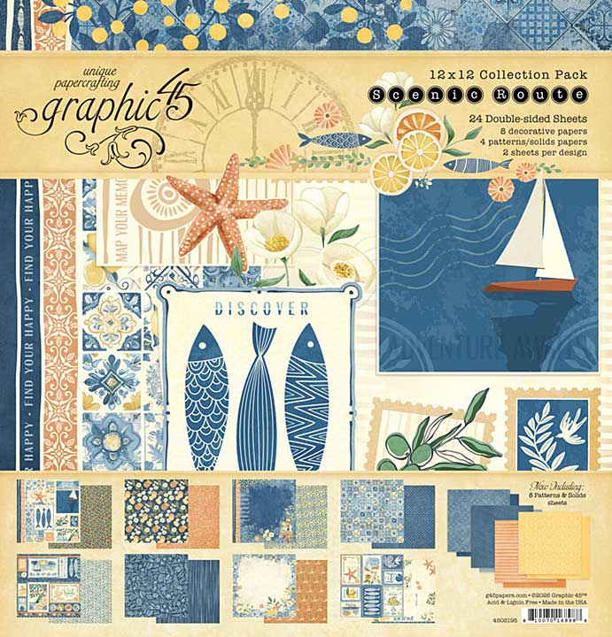 Graphic 45 Scenic Route 12x12 Inch Collection Pack