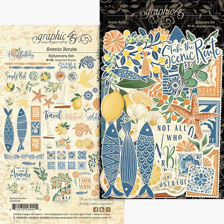 Graphic 45 Scenic Route Ephemera Set