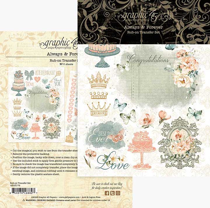 Graphic 45 Always and Forever Rub-on Transfers
