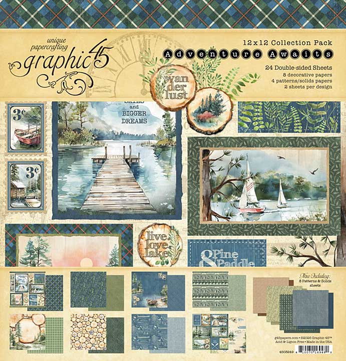 Graphic 45 Adventure Awaits 12x12 Inch Collection Pack