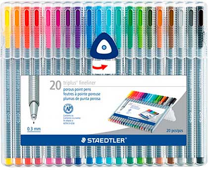 SO: Staedtler 20 Triplus Fineliner Coloured Pens (0.3mm) Brilliant Colours