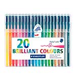 Staedtler 20 Triplus Colour Fibre Tip Pens in Platic Case (1mm) Brilliant Colours