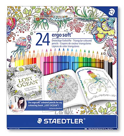 SO: Staedtler Ergosoft Colouring Pencils, Exclusive Johanna Basford Edition - 24 Assorted Colours