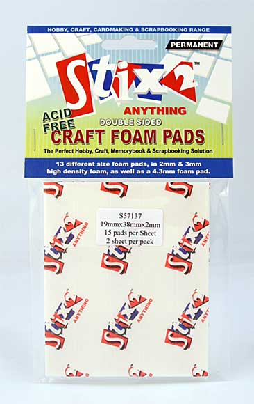 Stix 2 - Double Sided Craft Foam Pads (19mm x 38mm x 2mm)