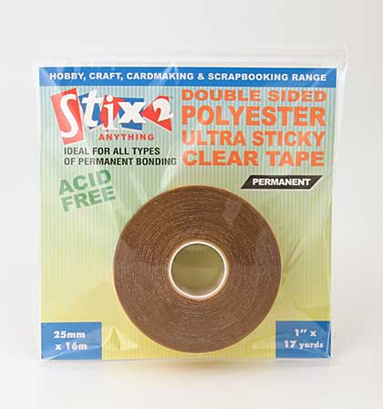 SO: Stix 2 - Double Sided Polyester Ultra Sticky Clear Tape - Permanent