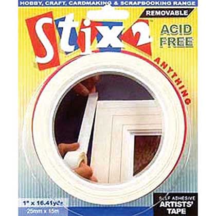 SO: Stix 2 Self-Adhesive Artists Tape - 25mm x 16m (Acid Free Removable)