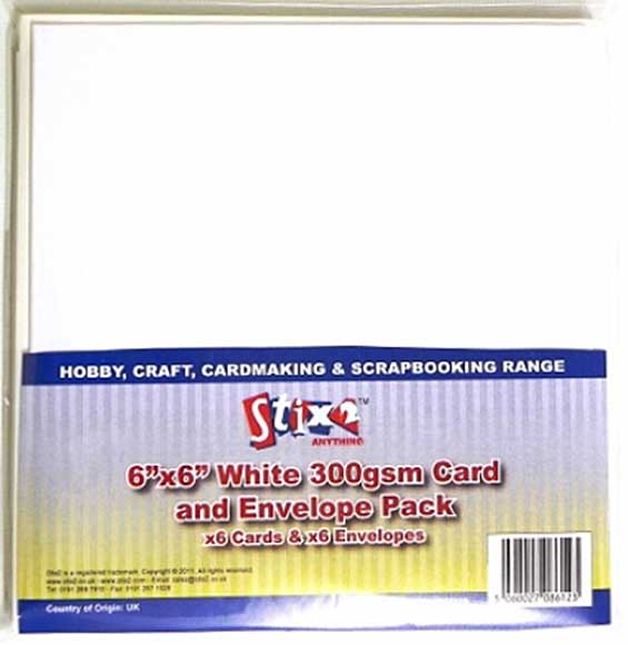 SO: Stix 2 Cards and Envelopes White (6 Cards and 6 Envelopes per Pack)