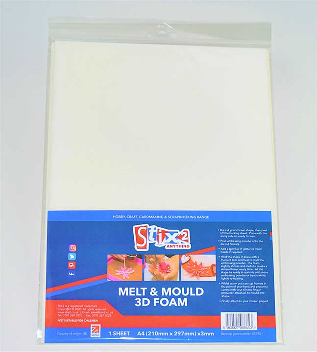 Stix 2 Melt and Mould 3D Foam - 201mm x 297mm x 3mm