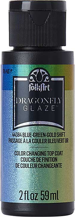 SO: Folkart Dragonfly Glaze Blue-Green-Gold Shift 2 fl oz (44384)