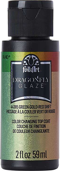 SO: Folkart Dragonfly Glaze Green-Gold-Red Shift 2 fl oz (44385)