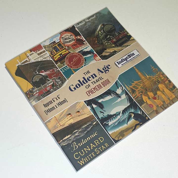IndigoBlu The Golden Age of Travel 6x6 Inch Ephemera Paper Book