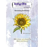 Blooming Sunflower A6 Red Rubber Stamp