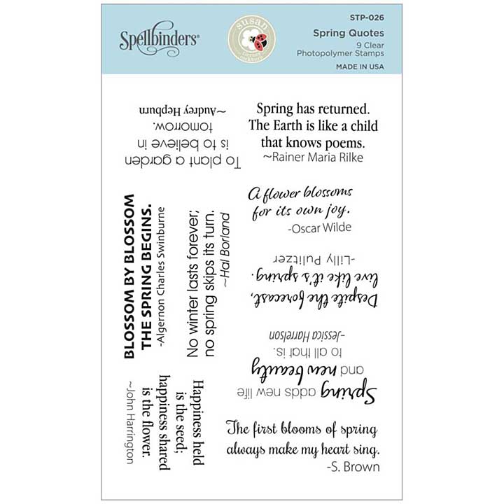 SO: Spellbinders Clear Acrylic Stamps - Spring Quotes - Spring Flora