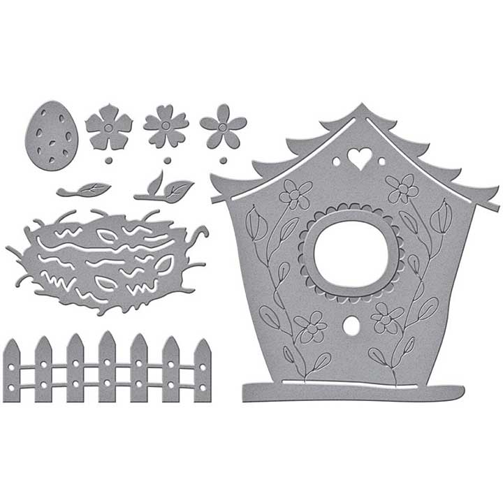 Spellbinders Etched Dies By Vicky Papaioannou - Build A Spring Birdhouse