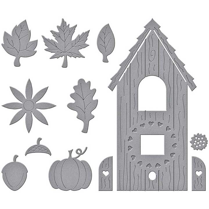 Spellbinders Etched Dies By Vicky Papaioannou - Build A Fall Birdhouse
