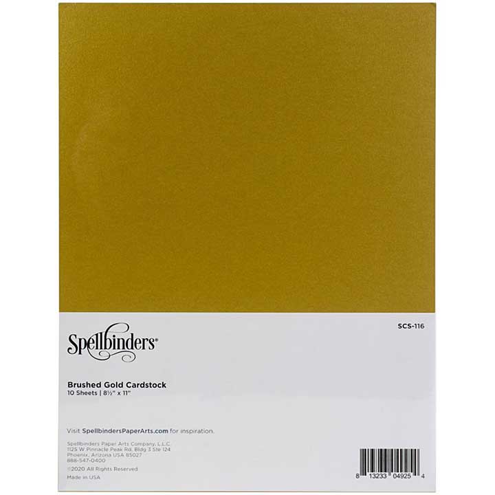 Spellbinders Color Essentials Cardstock - Brushed Gold (10pk, 8.5x11)