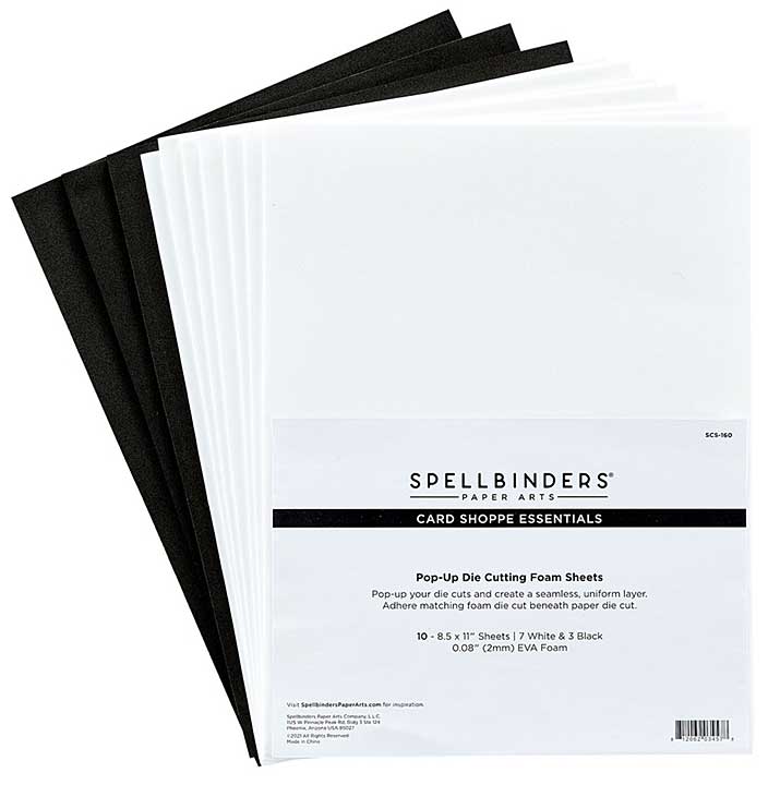 SO: Spellbinders Card Shoppe Essentials Foam Sheets 8.5X11 - (7) White, (3) Black
