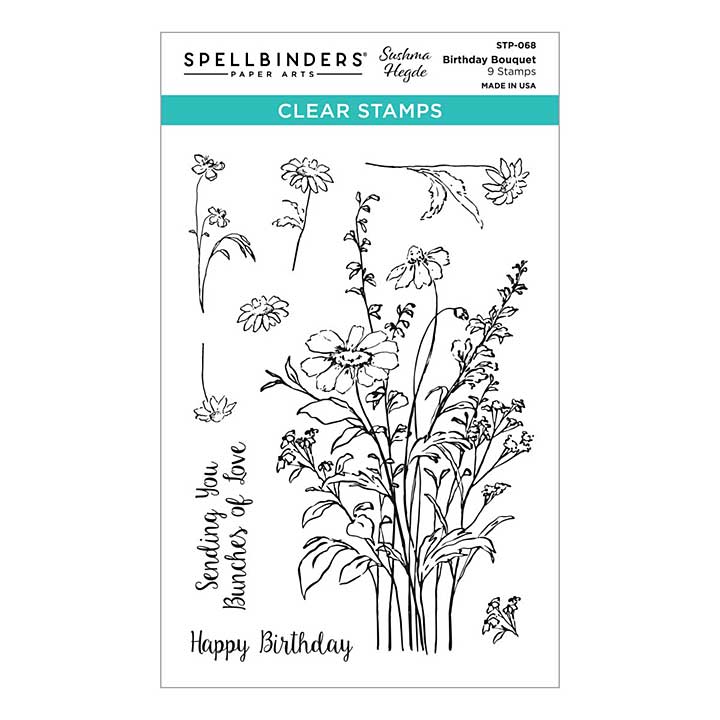SO: Spellbinders Clear Stamp Set - Birthday Bouquet (by Sushma Hegde)