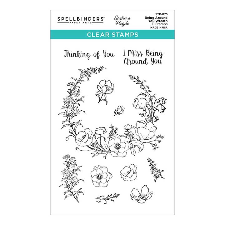 SO: Spellbinders Clear Stamp Set - Being Around You Wreath (by Sushma Hegde)