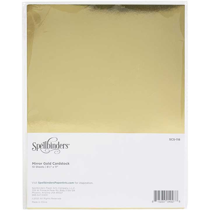 Spellbinders Colour Essentials Cardstock - Mirror Gold (8.5x11 10 sheets)