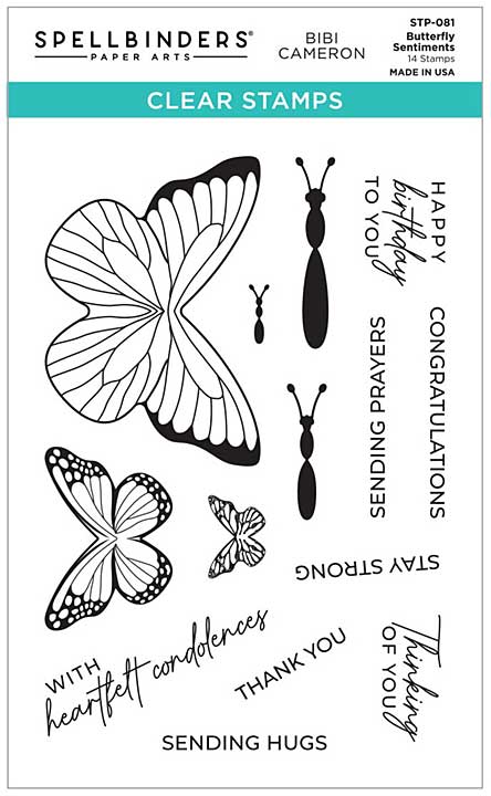 Spellbinders Clear Stamp Set - Butterfly Sentiments- Bibis Butterflies (by Bibi Cameron)