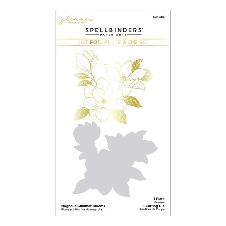 Spellbinders Glimmer Hot Foil Plate & Die By Yana Smakula - Magnolia Glimmer Blooms