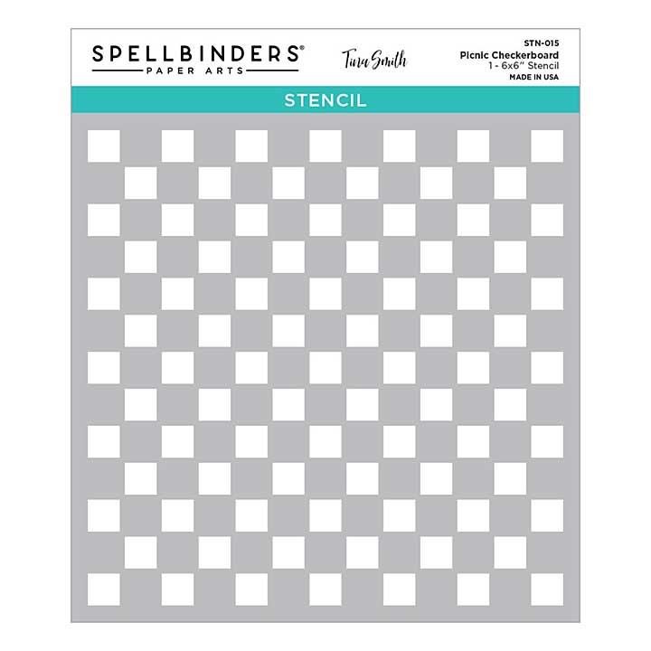 Spellbinders Stencil - Picnic Checkerboard -Pie Perfection