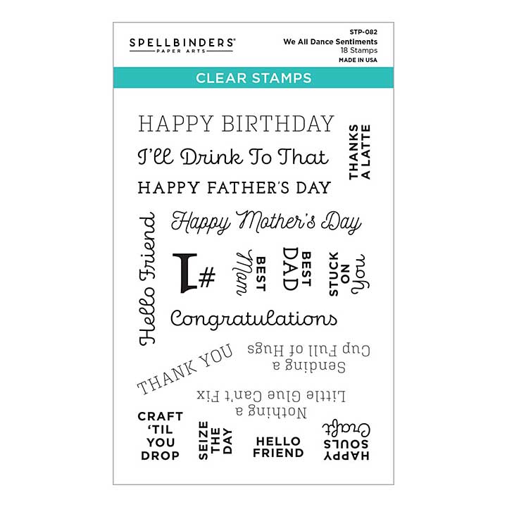 Spellbinders Clear Acrylic Stamps - Happy Dance We All Dance