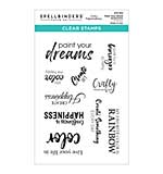 Spellbinders Clear Acrylic Stamps By Vicky Papaioannou - Paint Your World Sentiments