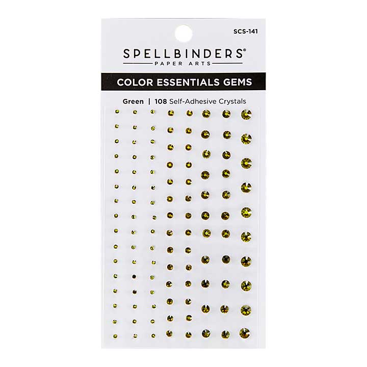 Spellbinders Color Essentials Gems 108Pkg - Green Mix