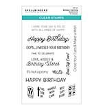 Spellbinders - Birthday Unboxing Sentiments Clear Stamp Set (Birthday Celebrations)