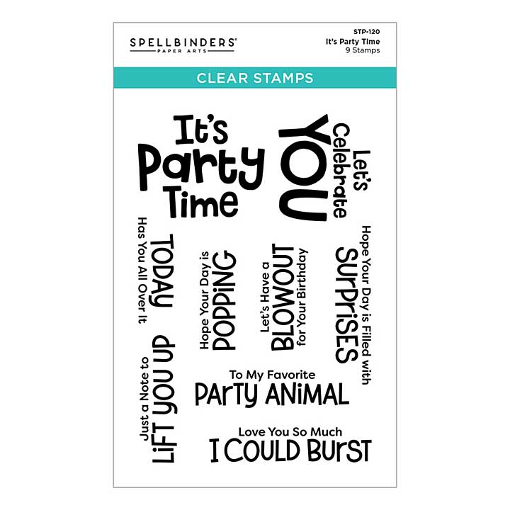 SO: Spellbinders - Its Party Time Clear Stamp Set (Birthday Celebrations)